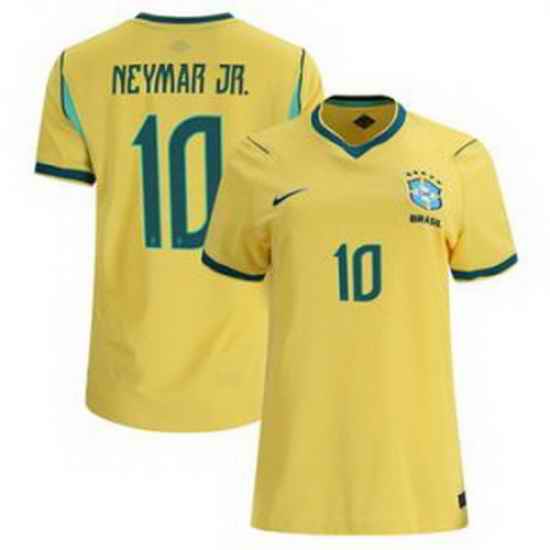 Women 10 Brazil National Team Neymar Jr 2026 Home Jersey 4